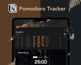 Modèle notionnel de tracker Pomodoro | Gabarit Pomodoro Notion Gabarit Pomodoro Agenda Pomodoro Technique Pomodoro Widget Pomodoro