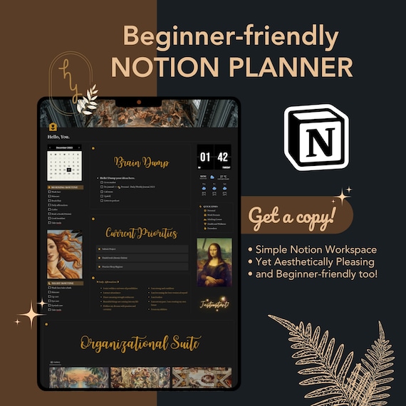 Notion Workspace for Busy Adults | Digital Planner Notion Work Notion Template Notion Planner Daily Planner Notion Notion Templates Tracker