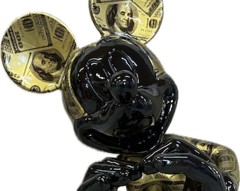 Nouveau ! très belle Dollar Mouse noire au design dollar, décoration noble