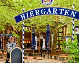 Bavarian Sepp figure 95 cm with beer mug & writable board, weatherproof, decoration for beer garden, pub, Oktoberfest, brewery, gastronomy