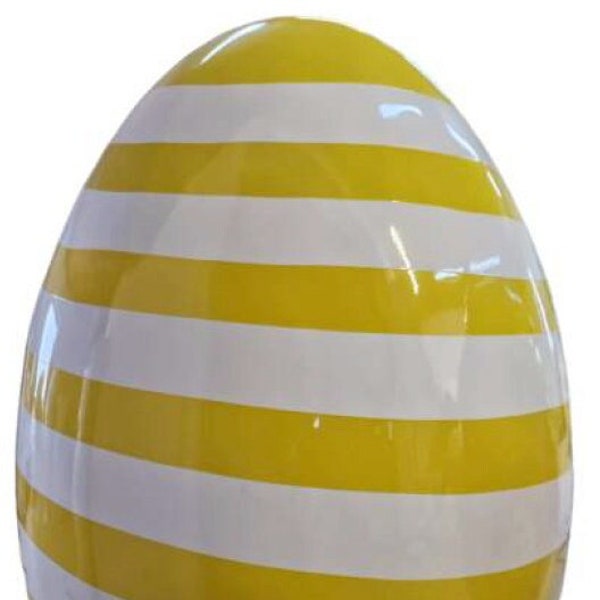 XL Osterei gestreift auf Metallständer 90cm , Big Easter egg  , Oeuf de Pâques, Figurine Luxus art, Kunstobjekt