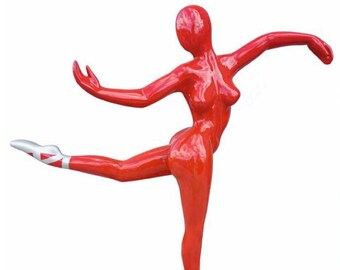 Dancing Girl, Lady Red Dancer, modern female figure as a dancer, ballerina, art figure, pop art femme,