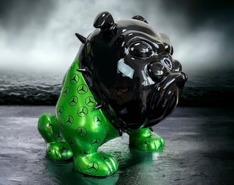 Exclusive small bulldog sculpture decor, designer dog figurine, handmade animal statue, unique animal figure, home decor gift