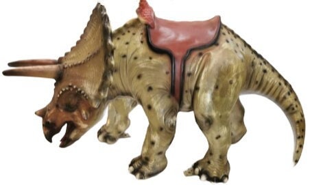 Children's dinosaur triceratops with child seat 1.50 m x 0.80 m, Jurassic Park life size saurus, lifelike dino outdoor naturalistic!