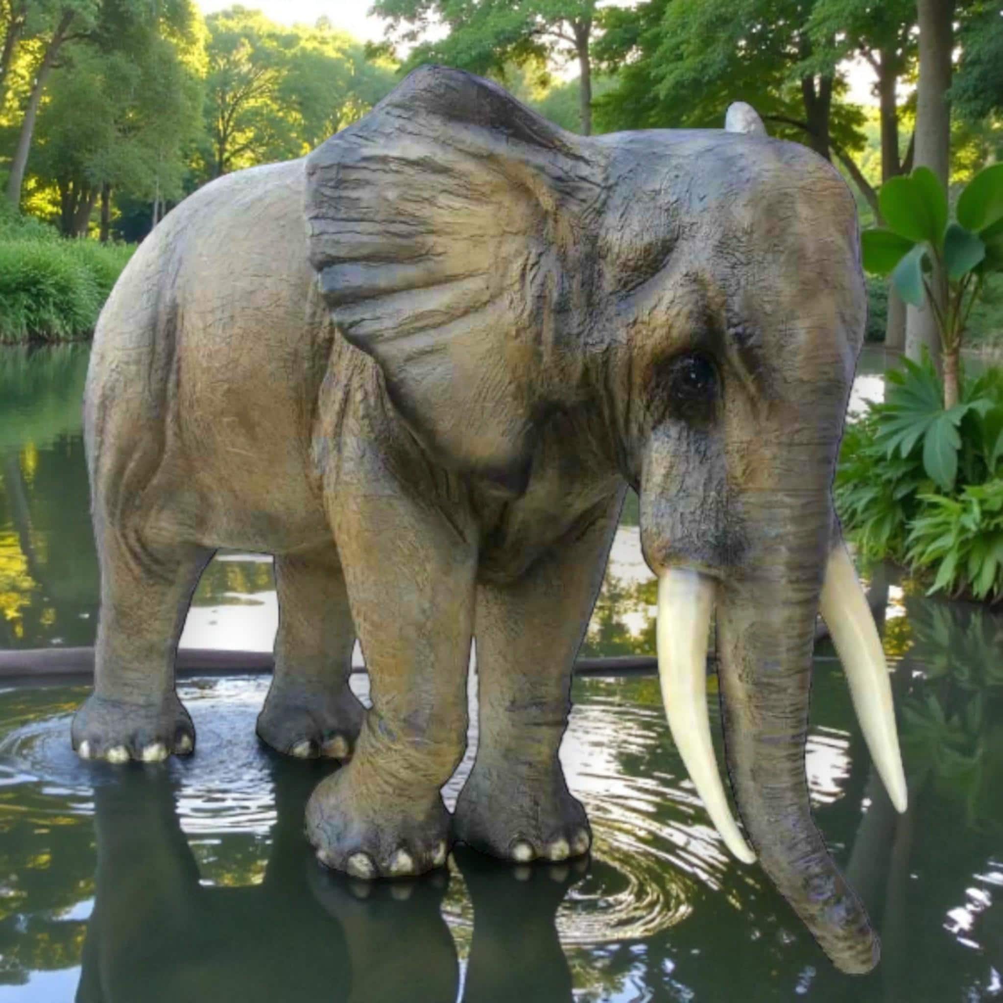 Life-size Elephant Statue, 4.10 M Long Elephant Sculpture, Home
