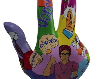 Large Pop Art Hand Victory Masculine 120 cm exclusive, luxury art, art object