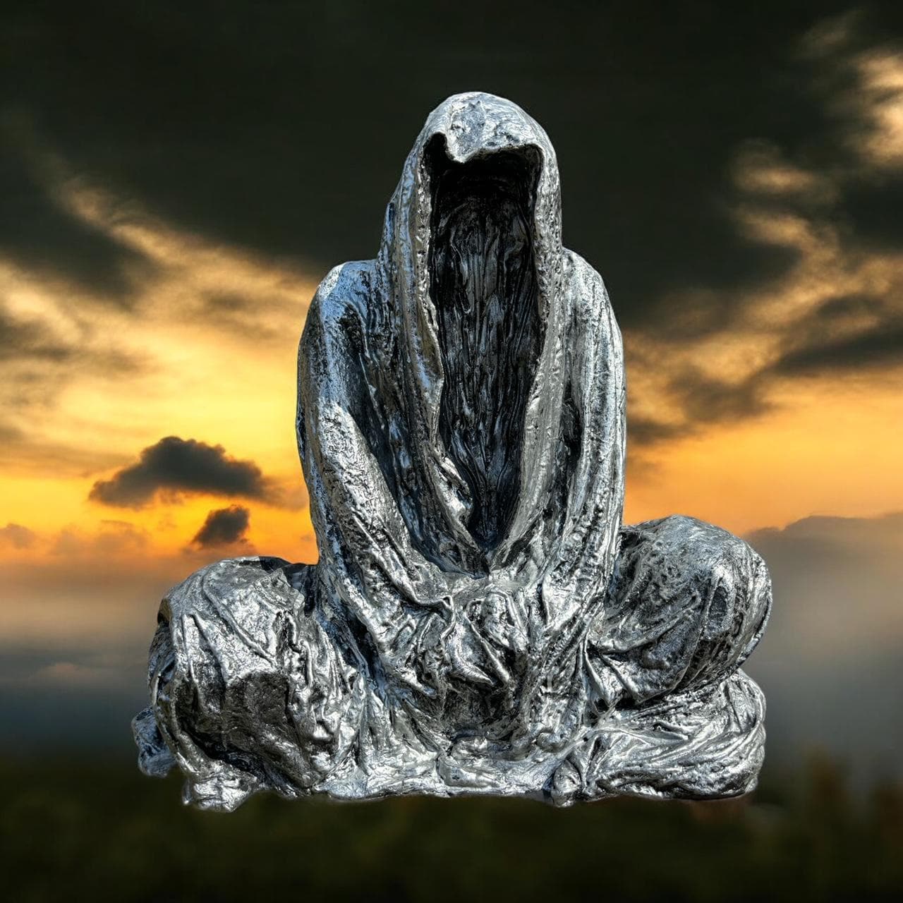 silver spirit guardian with cloak 60 cm, guardian, guardian ghost, spirituels gardiens
