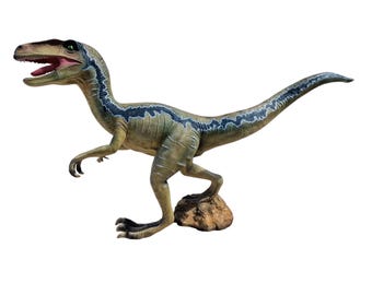 Velociraptor 2.90 m absolute eye-catcher at a top price!! Jurassic Park life size Saurus, lifelike dinosaur!