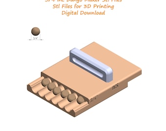 3/4 inch Dango Maker | 3D Printable Dango Mold Stl File | DIY Japanese Dessert Mold | Six-at-a-Time Dango Maker for 3D Printing | Digital