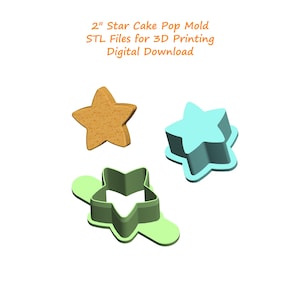 Star Cake Pop Mold Stl Files | Cake Pop Mold 3d Print Stl Files | Cake Pop Making Tool STL Files | Stl Files for 3D Printing | Digital