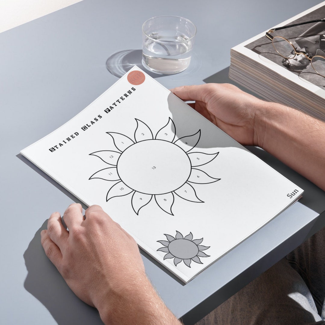 Sun Stained Glass Patterns Stained Glass Printable Patterns Instant