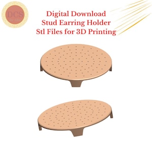 Round Stud Earring Holder Stl File | Polymer Clay Earring Tool Stl File | Polymer Clay Tools Stl Files for 3D Printing | Digital Download