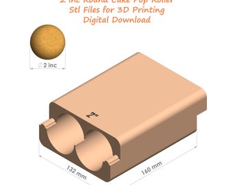 2 inc Round Cake Pop Roller Stl Files | Cake Pop Roller 3d Print Stl Files | Cake Pop Making Tool STL File | Stl File for 3D Printing