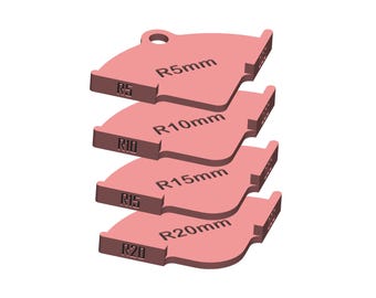 Radius Jig Set STL Files for 3D Printing | Woodworking Corner Router Radius Jig Stl Files | Router Jig Corner Radius Templates Stl Files