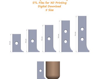 Pottery Profile Rib Stl Files for Mug | Pottery Shaping Tool Stl Files | STL Files for 3D Printing | 3d Printer Digital Stl Files | 5 Size