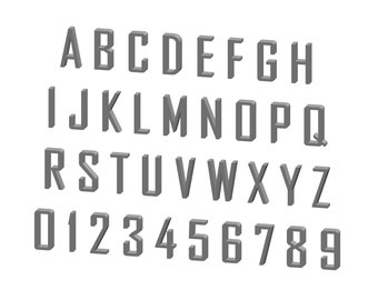 3D Font Alphabet Letters And Numbers 3D Stl File | 3D Letters Full Alphabet A to Z | Digital Download STL File | Stl File for 3d Printing