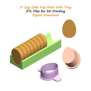 2" Egg Cake Pop Mold With Tray Stl Files | Easter Cake Pop Mold 3d Print Stl | Cake Pop Making Tool STL File | Stl File for 3D Printing