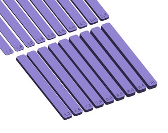 Herramienta Guía de Profundidad de Arcilla Polimérica / Guías de Espesor 1 a 10 mm / Guías de Laminación de Arcilla / Archivo STL de Descarga Digital / Archivo STL para Impresión 3D
