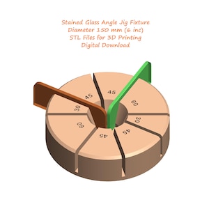 Stained Glass Angle Jig Fixture | Tool for Stained Glass Making | Stained Glass Jig Stl Files for 3D Printing | Diameter 150 mm (6 inc)