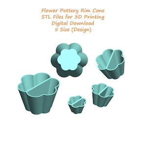 Flower Pottery Rim Cone Tool STL Files for 3D Printing | Pottery Tool Stl Files | Pottery Shaping Tool | Digital Download Stl Files