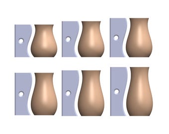 Pottery Profile Rib STL Files for 3D Printing | Pottery Tools Stl Files | Pottery Shaping Tools | Pottery Forms Stl Digital Files | (6 Size)