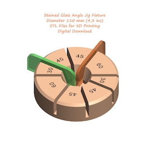 Stained Glass Angle Jig Fixture | Tool for Stained Glass Making | Stained Glass Jig Stl Files for 3D Printing | Diameter 110 mm (4,3 inc)