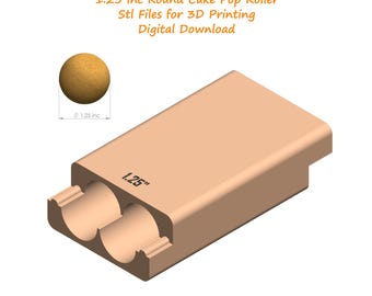 1.25 inc Round Cake Pop Roller Stl Files | Cake Pop Roller 3d Print Stl Files | Cake Pop Making Tool STL File | Stl File for 3D Printing