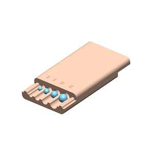 May include: A light brown pill box with a white lid and four blue pills inside. The pill box has numbers 12, 11, 10, 9, 8, 7, 6, 5, 4, 3, 2, and 1 printed on the side.