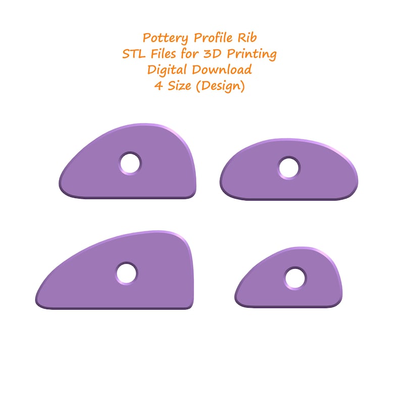 Pottery Ribs With Ruler Wide Bowl Pottery Profile Rib STL Files for 3D Printing | Pottery Tool ...