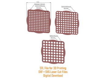 Round Confetti Sprinkle Stencil Stl File (3 size) | Sprinkle Stencil Dxf Svg Laser Cut Files |  STL File for 3D Printing | Digital Download