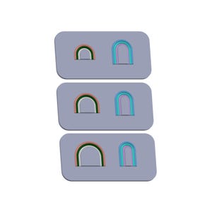 Herramienta para hacer aretes de arcoíris de arcilla polimérica, archivo Stl (3 tamaños) / Herramienta para hacer aretes de arcilla polimérica, archivo Stl de descarga digital, archivo Stl para impresión 3D