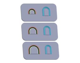 Polymer Clay Rainbow Earring Tool Stl File (3 size) | Polymer Clay Earring Maker Stl | Digital Download STL File | Stl file for 3d Printing