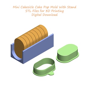 Mini Cakesicle Cake Pop Mold With Stand Stl File | Cake Pop Mold 3d Print Stl File | Cake Pop Making Tool STL File |Stl File for 3D Printing