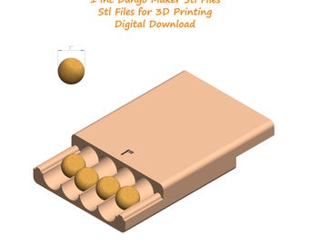 3D Printable Dango Mold Stl File | DIY Japanese Dessert Mold | 1-Inch Dango Maker | Four-at-a-Time Dango Maker for 3D Printing | Digital
