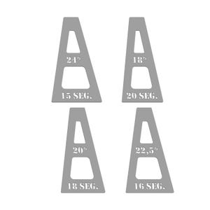 Archivos Dxf y Svg de corte láser de cuñas de cuenco segmentadas / Archivos Dxf de cuñas de ángulo de 24, 20, 18 y 22,5 grados / Archivos Dxf para corte láser / 4 tamaños