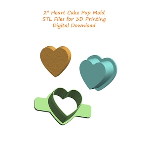 Heart Cake Pop Mold Stl Files | Cake Pop Mold 3d Print Stl Files | Cake Pop Making Tool STL Files | Stl Files for 3D Printing | Digital