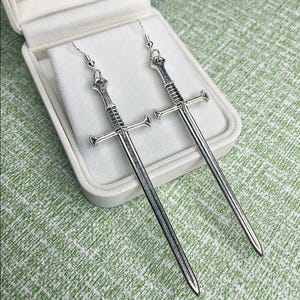 Silver Sword Earrings