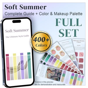 Soft Summer Color Guide & Palette, Soft Summer Colour Palette, Makeup colors, Nail, Metals, Seasonal Palette Digital Swatch, Color Analysis
