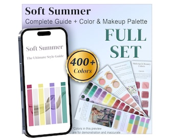 Soft Summer Color Guide & Palette, Soft Summer Colour Palette, Makeup colors, Nail, Metals, Seasonal Palette Digital Swatch, Color Analysis