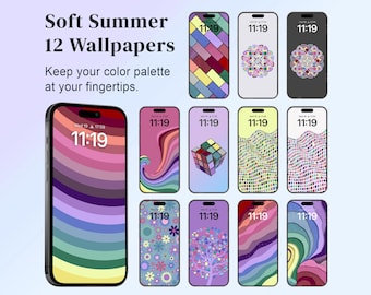 Fondos de pantalla suaves de la paleta de colores de temporada de verano/muestras de color de análisis de color para la pantalla de bloqueo del fondo de pantalla del teléfono móvil