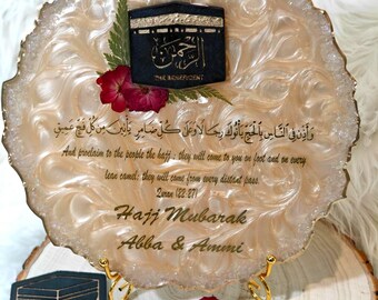 Hajj Resin Floral Plaques with Stand