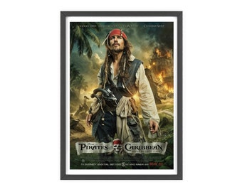 Poster mit Holzrahmen von Pirates of the Caribbean: Jack Sparrow