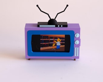 Retro TV Phone Stand – Simpsons Style Smartphone Holder – Funny Gift for Him – Cartoon Phone Dock – Custom Colors Available