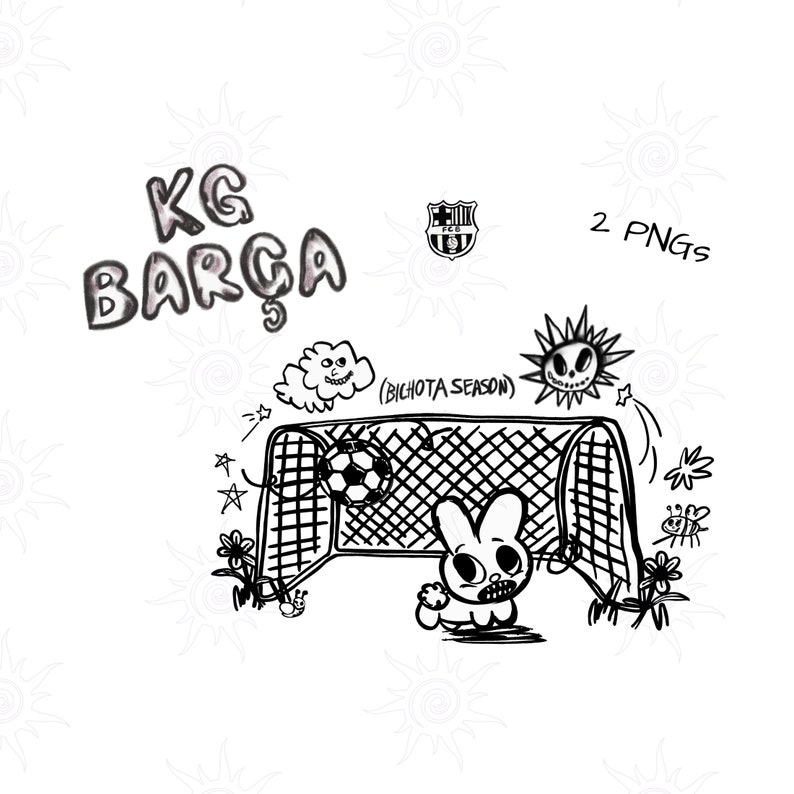 Printable Karol G FC Barcelona PNG hand drawn KG Barca, manana sera bonito, new rosy pink hair Gatubela, art digital download image 1