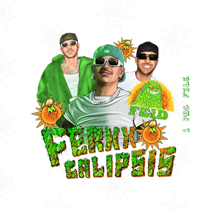 Ferxxocalipsis Tour 2024 PNG, Feid El Ferxxo PNG, Hand Drawn Digital