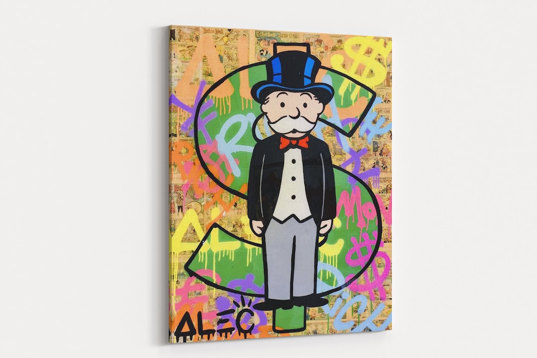 Alec Monopoly Dollar Sign Pop Art Graffiti Canvas Print Home Decor ...
