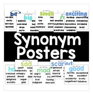 Synonyms - Other Ways to Say Boring Words Posters