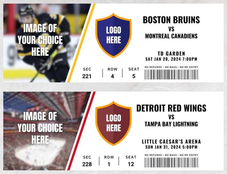 Custom Hockey Ticket NFL Tickets Personalized Stub Merch Surprise Gift