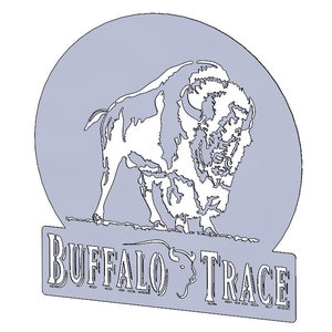 Puede incluir: Una silueta blanca de un b&uacute;falo en un c&iacute;rculo con fondo azul. El texto "BUFFALO TRACE" est&aacute; debajo del c&iacute;rculo.
