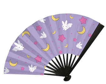 Bunny Moon Clacking Fan: Rave Kawaii Anime Fan
